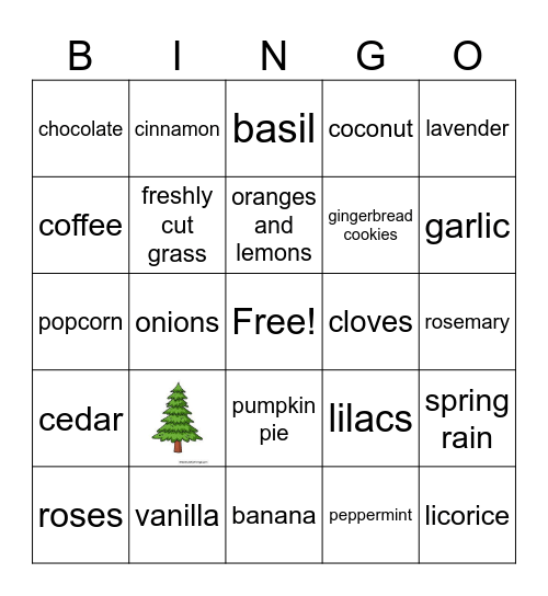 Aromas Bingo Card