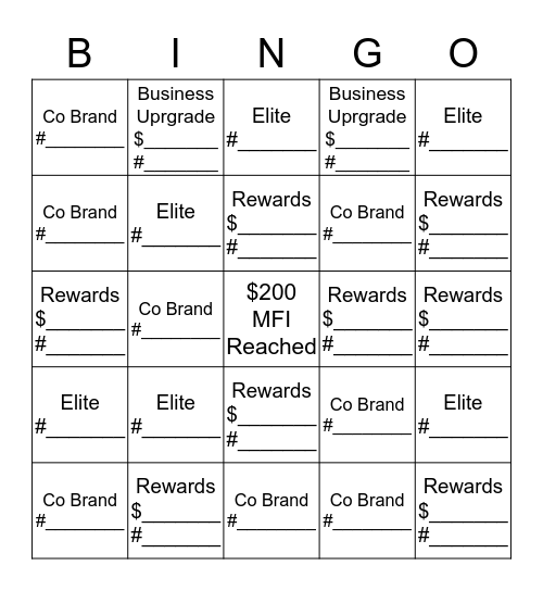 Membership Team Member________Month______ Bingo Card