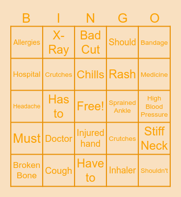 UNIT 4 Bingo Card