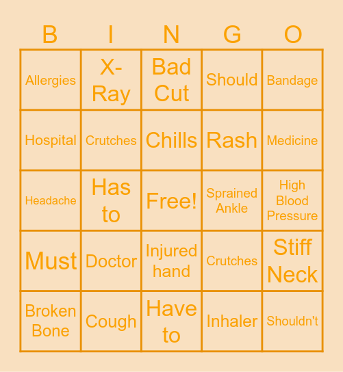 UNIT 4 Bingo Card