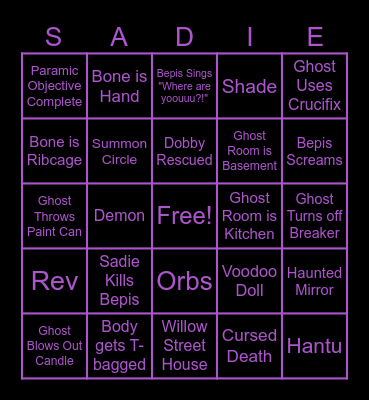 BLACKLIGHT BINGO Card