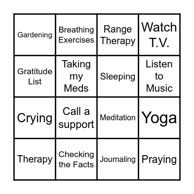 Wellness Toolbox Bingo Card