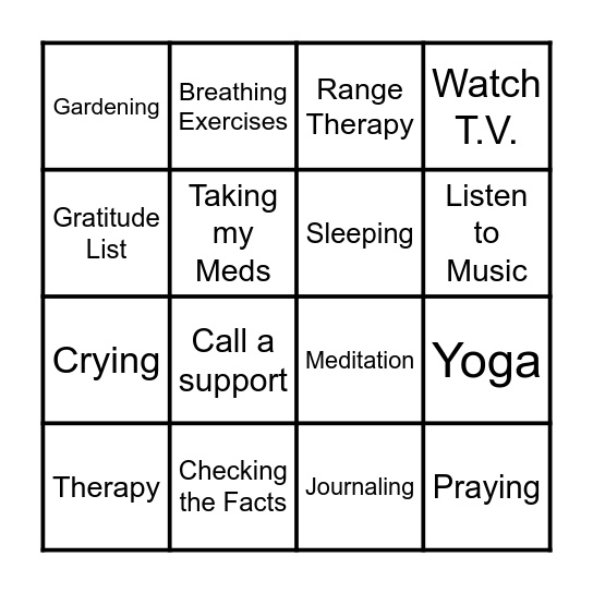 Wellness Toolbox Bingo Card