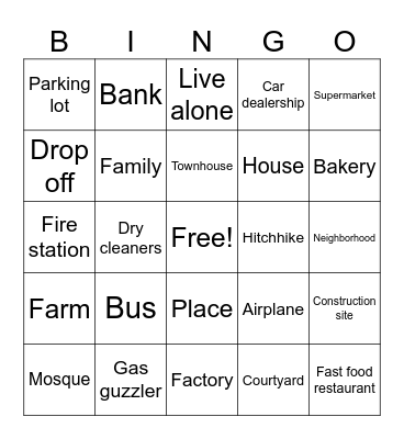 Unit 4.1- 4.2 Vocab Bingo Card