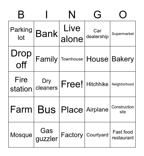 Unit 4.1- 4.2 Vocab Bingo Card