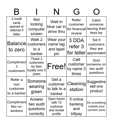 BANKING BINGO Card