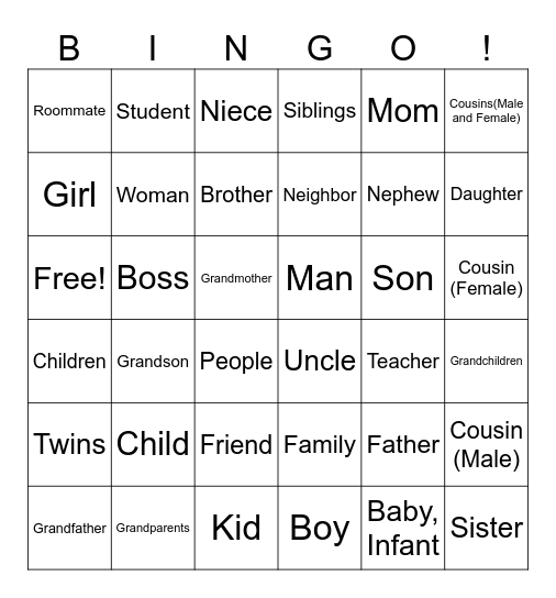 ASL 1 People Bingo Card
