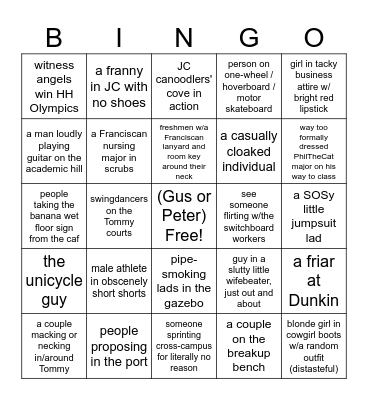Franny Bingo Card