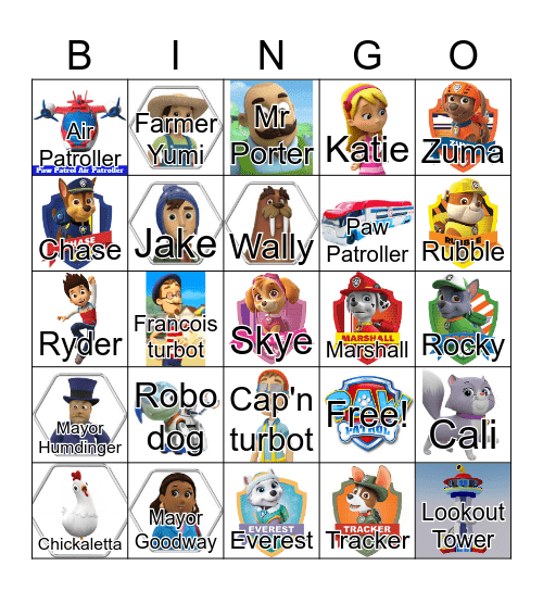 PAW PATROL BINGO Card