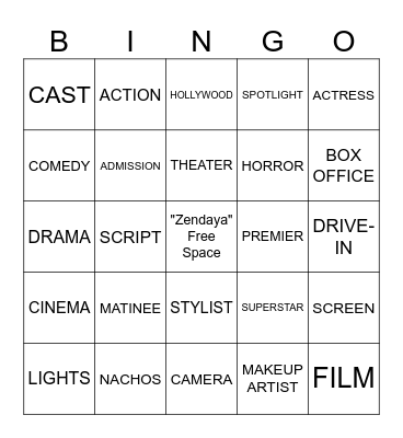 Cinema Month BINGO! Bingo Card