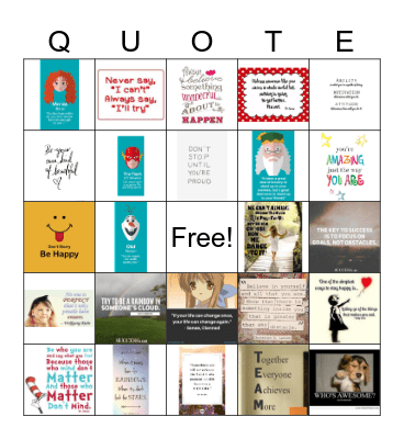 Quotes Bingo Card