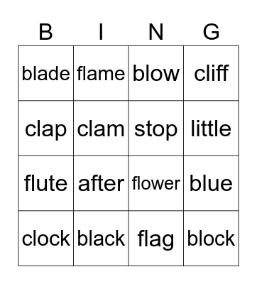 Unit 1 Bingo Card