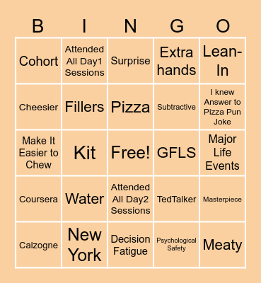 Finance E/ABP Summit Bingo Card