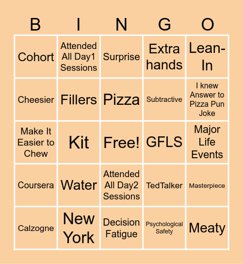 Finance E/ABP Summit Bingo Card