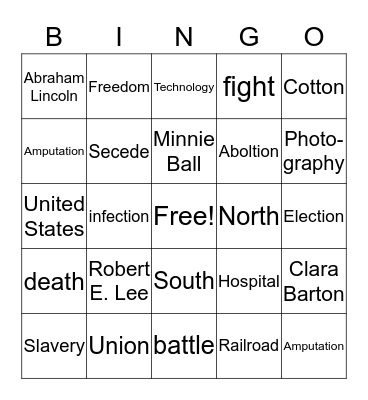 Story of US CW Bingo Card