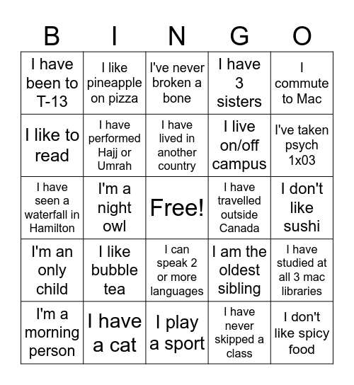 MSA BBQ Bingo Card