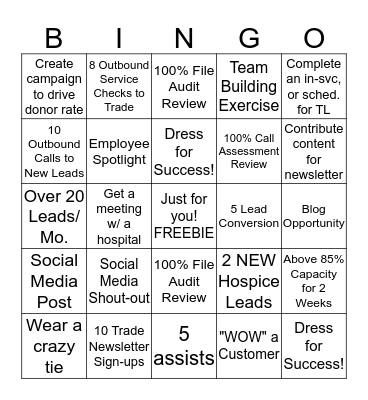 Q1 SPIF BINGO $500, $750 BLACKOUT Bingo Card