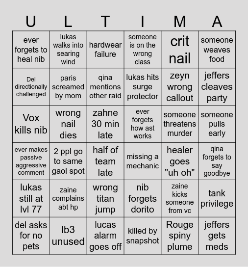 certamen esse uwu bingo Card