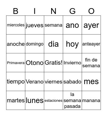 3 Bingo Card