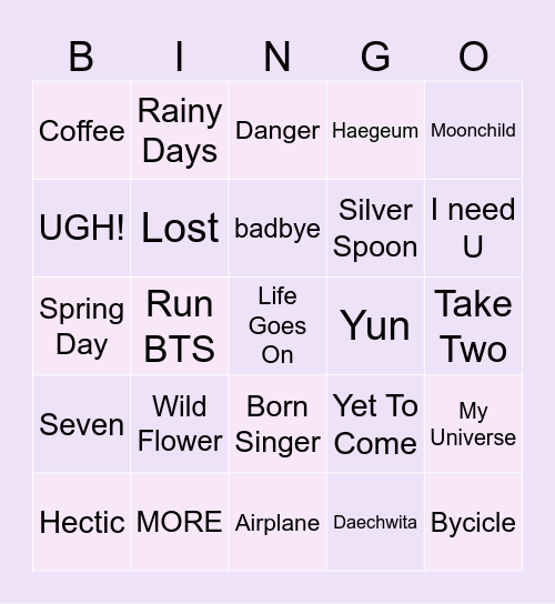 Je @rchives7🤠 Bingo Card