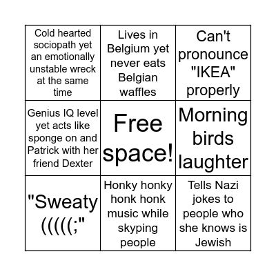 Jill bingo Card