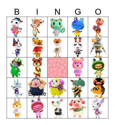 animal crossing villager hunt Bingo Card