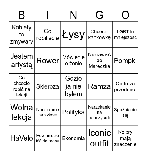 Przemek bingo Card