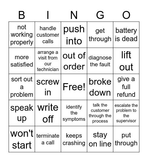 B2 UNIT 2 WORDS Bingo Card