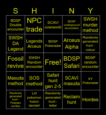 Soggy Pockets Shiny Bingo! Bingo Card