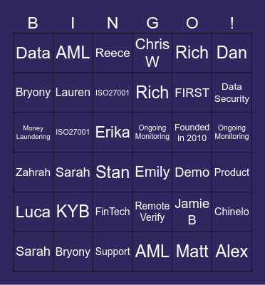 NorthRow's Big Bingo Bonanza Bingo Card