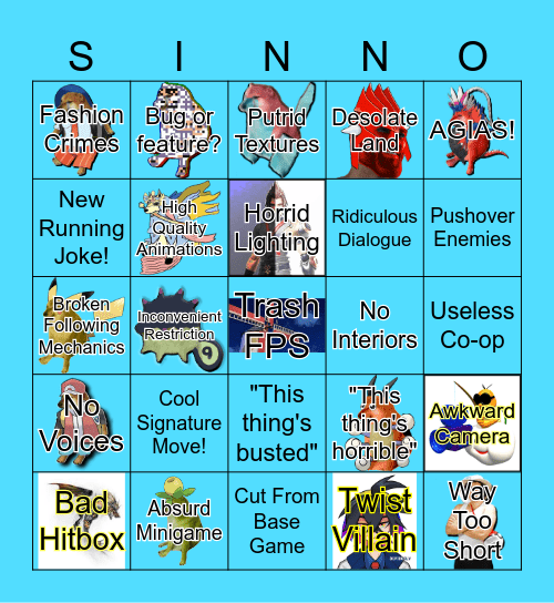 The Teal Mask DLC Bingo Card