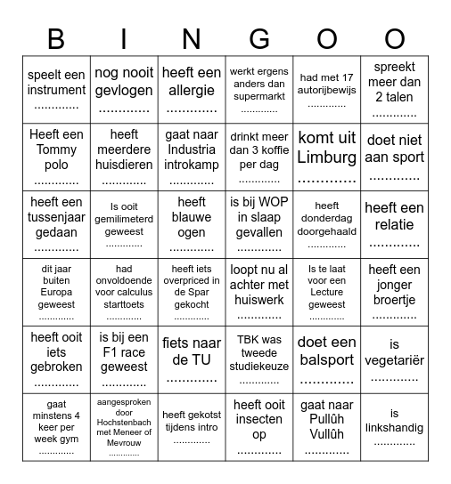 Mentormeeting Bingo Card