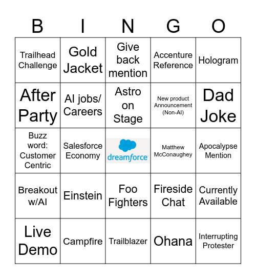 Dreamforce Bingo Card