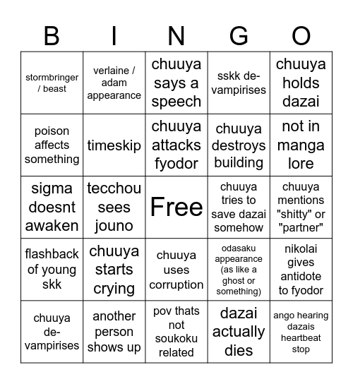 kill myself bingo episode 11 Bingo Card
