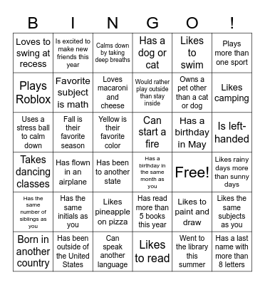 Find Someone Who... Bingo Card