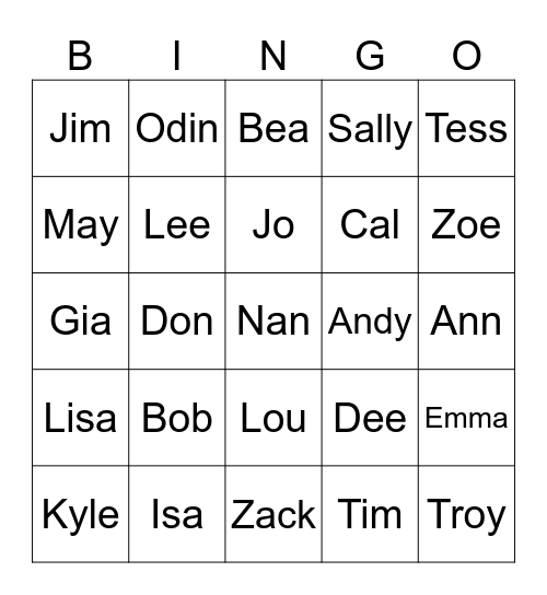 Fingerspelling Practice Bingo Card