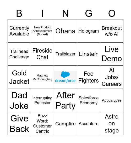 Dreamforce Bingo Card