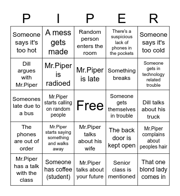 WCCC Criminal Justice Bingo Card