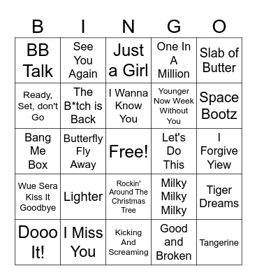 Miley Cyrus - Mix #2 Bingo Card