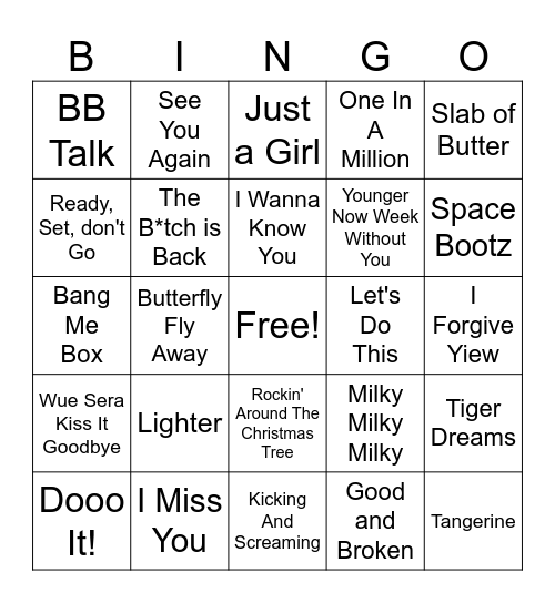 Miley Cyrus - Mix #2 Bingo Card