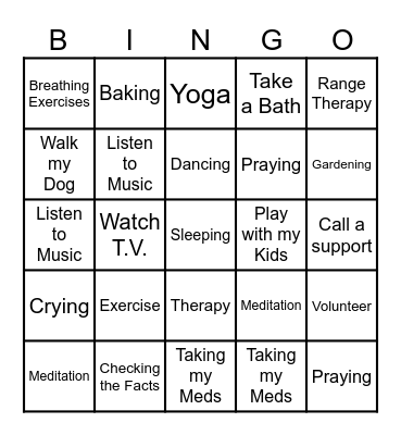Wellness Toolbox Bingo Card