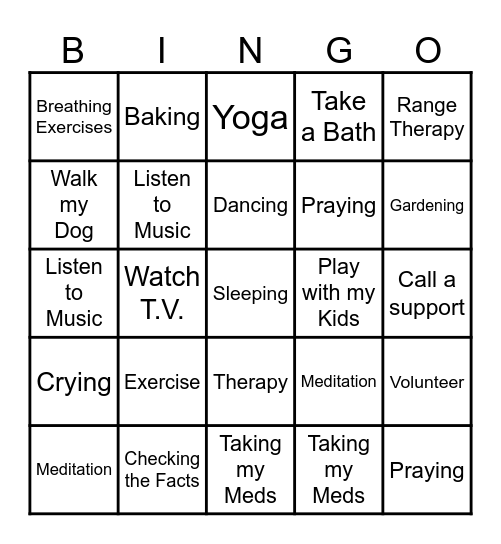 Wellness Toolbox Bingo Card
