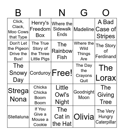 BOOK BINGO  Bingo Card
