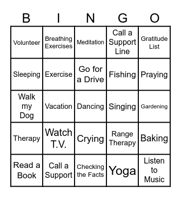 Wellness Toolbox Bingo Card