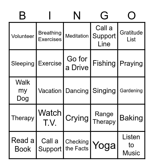 Wellness Toolbox Bingo Card