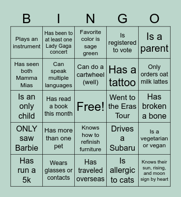 PM Pride September Meeting Bingo Card