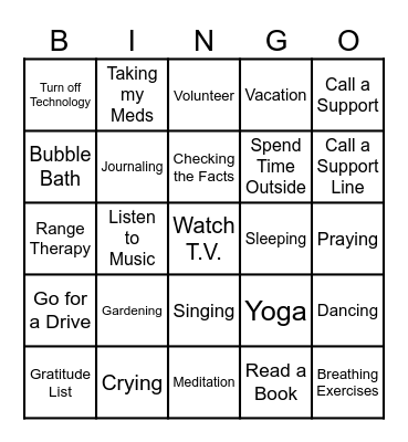 Wellness Toolbox Bingo Card