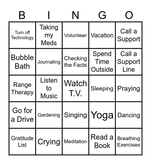 Wellness Toolbox Bingo Card