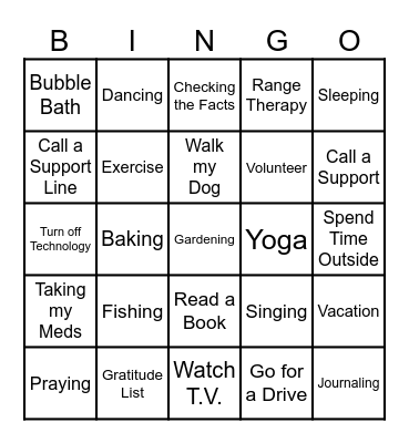 Wellness Toolbox Bingo Card