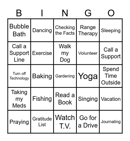 Wellness Toolbox Bingo Card